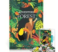 Puzzle per adulti da 1000 pezzi: Avventura nella foresta, Gioco rilassante, Difficile, Lista dei desideri con Babbo Natale 38x26cm