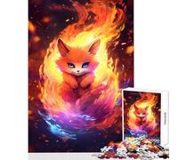 Puzzle per adulti da 1000 pezzi Baby Kurama Volpe a nove code Giocattoli antistress Ottimi regali e giocattoli Gioco rompicapo con poster abbinato e foglio di quiz Dimensioni 50x75cm