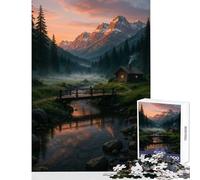 Puzzle per adulti da 1000 pezzi baita di montagna al tramonto giocattoli per la decorazione della casa fantastici regali e giocattoli giochi per famiglie adatti per la decorazione della scrivania