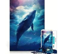Puzzle per adulti da 1000 pezzi,Balena Astrale,Decorazione Clean Fit,Gioco di sfida mentale,Momento di relax,Regalo di compleanno artistico (38x26cm)