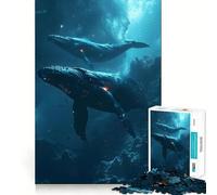 Puzzle per adulti da 1000 pezzi Balena celeste nella galassia,incastro perfetto,gioco di abilità mentale,attività per il tempo libero,compleanno,attività artistiche (38x26cm)