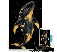 Puzzle per adulti da 1000 pezzi "Balena celeste nella notte stellata" Gioco di abilità cognitive Incastro perfetto Gioco rilassante Regalo festivo per il tempo libero (38x26cm)