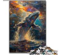 Puzzle per adulti da 1000 pezzi, balena che salta, dimensioni 26x38cm, regalo fai da te per la casa, rompicapo per adulti
