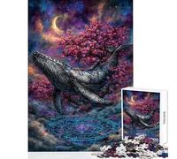 Puzzle per adulti da 1000 pezzi: Balena in un paesaggio celeste da sogno Gioco impossibile regalo di compleanno decorazione per la casa giocattolo che aiuta ad allenare la mente (38x52cm)
