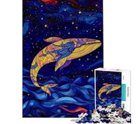 Puzzle per adulti da 1000 pezzi Balena nel cielo notturno Puzzle per adulti gioco interattivo che migliora la memoria compleanno e Natale (dimensioni 50x75cm)