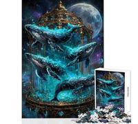 Puzzle per adulti da 1000 pezzi: Balene celesti in gabbia dorata gioco impossibile regalo di compleanno decorazione per la casa giocattolo che aiuta ad allenare il cervello (50x75cm)