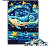 Puzzle per adulti da 1000 pezzi "Balene nel cielo notturno" Puzzle da 1000 pezzi per il divertimento in famiglia, perfetto per le vacanze e le serate di gioco interattive (dimensioni 50x75cm)
