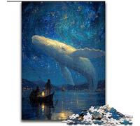 Puzzle per adulti da 1000 pezzi, Balene nel cielo stellato, analisi e logica con pezzi completamente interconnessi e di forma casuale, per bambini dai 14 anni in su (dimensioni 50x75cm)