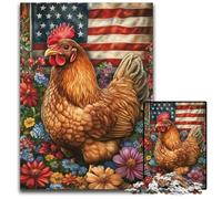 Puzzle per adulti da 1000 pezzi, bandiera americana, gallo, puzzle di cartone fai da te, decorazione, sfida per il cervello, per adulti, famiglia, regalo di Natale 26X38CM