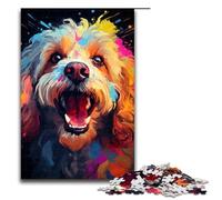 Puzzle per adulti da 1000 pezzi barboncino psichedelico colorato dipinto ogni pezzo è unico gioco stimolante e divertente per tutta la famiglia 75x50 cm