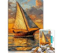 Puzzle per adulti da 1000 pezzi, barca a vela africana, gioco stimolante e gioco per famiglie, regalo di compleanno, regali, arte murale (38x26cm)