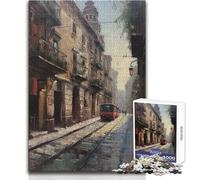 Puzzle per adulti da 1000 pezzi, Barcellona, strada colorata, divertente e tranquilla, attività per il tempo libero, giocattolo artigianale di alta qualità, con bordi precisi, dimensioni 38x52cm