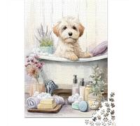 Puzzle Per Adulti Da 1000 Pezzi Bath Time Fun with Cute Puppy Puzzle Per Adulti Gioco Pratico Migliora La Memoria Attività Divertenti A Casa 70x50cm/1000pcs