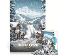 Puzzle per adulti da 1000 pezzi, Beaver Creek Winter Wonderland, gioco rompicapo, assemblaggio di modelli, ottimo regalo per gli appassionati di videogiochi 38x26cm