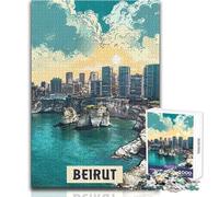 Puzzle per adulti da 1000 pezzi Beirut,gioco di sfida unico ma divertente e umoristico,regalo di compleanno,dimensioni 38x26cm