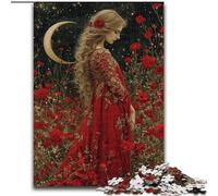 Puzzle per adulti da 1000 pezzi, bella ragazza con fiori, giocattoli educativi, ideale come regalo per tutta la famiglia, dai 14 anni in su dimensioni 50x75cm