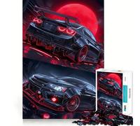 Puzzle per adulti da 1000 pezzi "Bellezza Nera sotto la Luna Rossa" con intagli precisi,gioco cognitivo divertente,svago e relax,regalo di Natale rilassante (38x52cm)