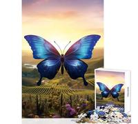 Puzzle per adulti da 1000 pezzi bellissima farfalla blu giocattolo da parete regalo di Babbo Natale segreto gioco educativo aiuta a esercitare il cervello dimensioni 38x52cm