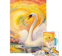Puzzle per adulti da 1000 pezzi bellissimo puzzle a forma di cigno 1000 pezzi giocattolo fai da te un'opera d'arte gioco stimolante e divertimento per tutta la famiglia (38x52cm)
