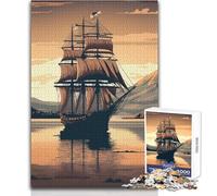 Puzzle per adulti da 1000 pezzi, bellissimo veliero, piacevole e tranquillo passatempo, giocattolo artigianale di alta qualità con bordi precisi, dimensioni 38x52cm