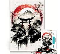 Puzzle per adulti da 1000 pezzi,bianco e nero,stile tradizionale giapponese,taglio perfetto Divertimento,stimola la mente,ideale per i momenti di relax,perfetto anche come decorazione natalizia