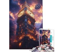 Puzzle per adulti da 1000 pezzi Big Ben in stile Steampunk con ingranaggi sfida educativa sfida difficile gioco divertente per ragazzi dai 14 anni in su (38x52cm)