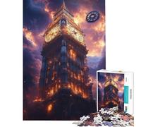 Puzzle per adulti da 1000 pezzi Big Ben Steampunk con ingranaggi difficile e stimolante regalo per donne giocattolo antistress per età 14+ (50x75cm)