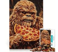 Puzzle per adulti da 1000 pezzi Bigfoot con pizza Ricamo artistico Senza cuciture Gioco mentale Regalo Gioco lento Regalo di Natale artistico (50x75cm)