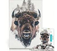 Puzzle per adulti da 1000 pezzi: Bisonte nel bosco Un gioco pratico, divertente e spiritoso, perfetto anche come decorazione da scrivania 38x26cm