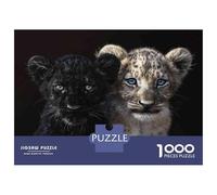 Puzzle Per Adulti Da 1000 Pezzi Black And White Leopard Cubs Puzzle Per Adulti Gioco Rompicapo Analisi E Logica Attività Divertenti Da Fare A Casa, 70x50cm/1000pcs