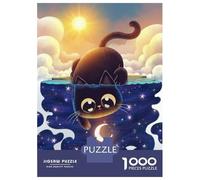 Puzzle Per Adulti Da 1000 Pezzi Black Cat Day And Night Puzzle Giochi Rilassanti Sfida Difficile Regali Unici Per Compleanno E Natale 38x26cm/1000pcs