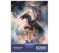 Puzzle Per Adulti Da 1000 Pezzi Black Dragon And Castle Puzzle Per Adulti Giochi Rilassanti Assemblaggio Di Modelli Regali Di Natale E Compleanno 52x38cm/1000pcs