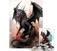 Puzzle per adulti da 1000 pezzi Black Dragon V Impossible Game per gioco educativo sfida giocattolo regalo di compleanno migliora la memoria (dimensioni 38x26cm)
