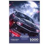 Puzzle Per Adulti Da 1000 Pezzi Black Red Neon Supercar Puzzle Per Adulti Giochi Rilassanti Assemblaggio Del Modello Ideale Come Regalo 38x26cm/1000pcs