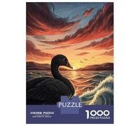 Puzzle Per Adulti Da 1000 Pezzi Black Swan at Sunset Puzzle Giochi Rilassanti Sfida Difficile Regali Unici Per Compleanno E Natale 38x26cm/1000pcs