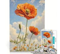 Puzzle per adulti da 1000 pezzi "Bloom in Poppy", gioco rilassante, sfida impegnativa, rafforza l'amore tra le coppie 38x52cm
