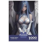 Puzzle Per Adulti Da 1000 Pezzi Blue-Haired Angel Anime Girl Puzzle Giochi Rilassanti Sfida Difficile Regali Unici Per Compleanno E Natale 52x38cm/1000pcs