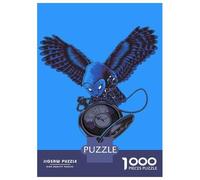 Puzzle Per Adulti Da 1000 Pezzi Blue Owl with Pocket Watch Puzzle Giochi Rilassanti Sfida Difficile Riduzione Dello Stress Regali 38x26cm/1000pcs
