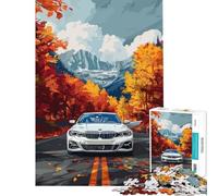 Puzzle per adulti da 1000 pezzi BMW Mi Natura Auto Bianca Giochi Rilassanti Giocattoli Giochi Educativi Regalo per Compleanni Ma Divertente e Umoristico (Dimensioni 38x26cm)