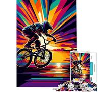Puzzle per adulti da 1000 pezzi BMX tramonto Wpap pop art stimolante per la mente ideale per donne giochi per famiglie adatto a partire dai 14 anni (38x26cm)