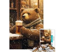 Puzzle per adulti da 1000 pezzi "Borsa invernale dell'orso" Puzzle per ragazzi Schema di assemblaggio difficile e stimolante Gioco divertente per tutta la famiglia 38x26cm