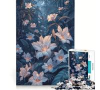 Puzzle per adulti da 1000 pezzi Bosco al chiaro di luna con fiori gioco pratico rilassante e stimolante per la mente regalo di compleanno regalo di viaggio 38x52cm
