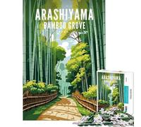 Puzzle per adulti da 1000 pezzi Bosco di bambù di Arashiyama giochi per famiglie giocattoli educativi ottimo regalo per giocare vacanze a casa passare il tempo (dimensioni 38x52cm)