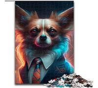 Puzzle per adulti da 1000 pezzi Boss Chihuahua in legno, regalo perfetto per bambini dai 14 anni in su, 50x75cm, gioco decorativo fai da te stimolante, giocattolo interattivo per famiglie
