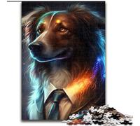 Puzzle per adulti da 1000 pezzi Boss Dog in legno, regalo divertente e attività per la casa 50x75cm per compleanni, feste e occasioni speciali