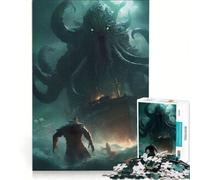 Puzzle per adulti da 1000 pezzi, boss finale Kraken fantasy, gioco pratico ma divertente e umoristico, collezione d'artista, belle arti 38x52cm