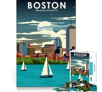 Puzzle per adulti da 1000 pezzi,Boston di notte,tema viaggio,incastro perfetto,gioco per la concentrazione,regalo,gioco per il relax,regalo di compleanno 50x75cm