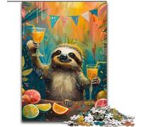 Puzzle per adulti da 1000 pezzi, Bradipo che beve un drink, per 14+ anni, gioco impegnativo come regalo per tutta la famiglia e gli amici (dimensioni 50x75cm)