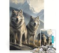 Puzzle per adulti da 1000 pezzi: Branco di lupi in un paesaggio montano gioco rompicapo difficile ideale come regalo per tutta la famiglia 50x75cm