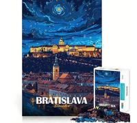 Puzzle per adulti da 1000 pezzi,Bratislava,Slovacchia,Paesaggio notturno,Design finemente tagliato,Attività stimolante per la mente,Gioco rilassante,Decorazione natalizia (50x75cm)